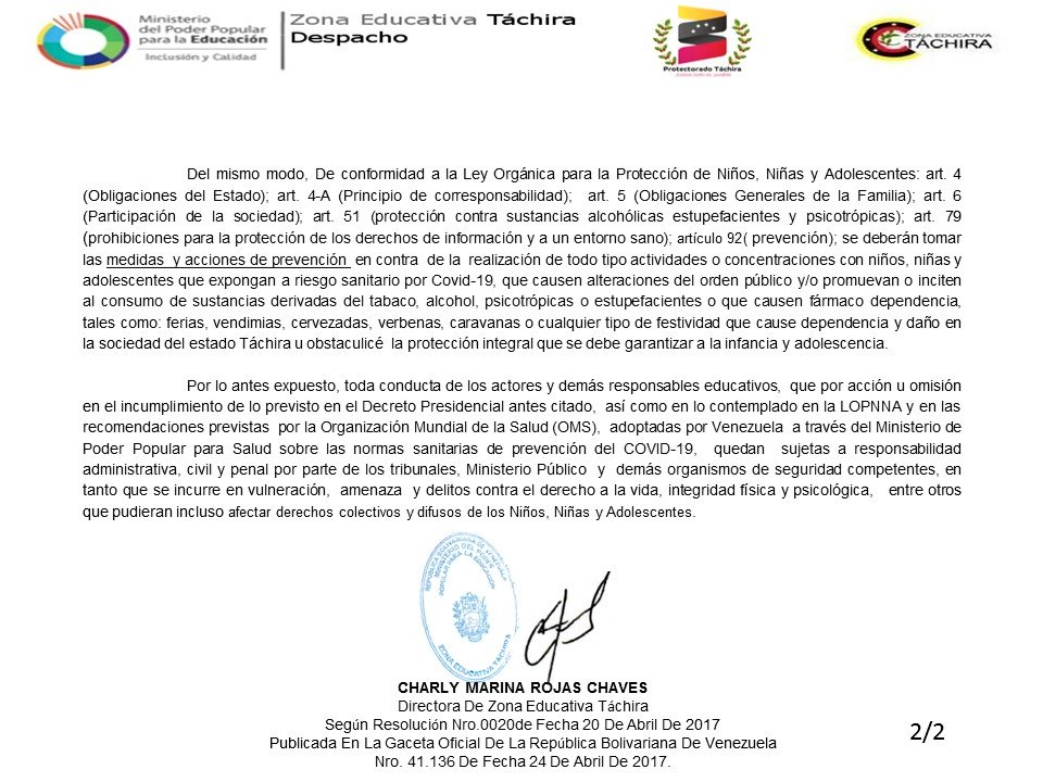 #ATENCION|| ⚠️⚠️
 Padres y Representantes, debemos cuidar la salud y el bienestar de todos ¡Cuidemos nuestra muchachada! Di NO a las Caravanas y concentraciones el #COVID__19 no es un juego 👇👇
#DemocraciaSaludYPaz
<a href="/NicolasMaduro/">Nicolás Maduro</a> @psuvaristobulo  <a href="/FreddyBernal/">Freddy Bernal</a> 
<a href="/Yepfri_Arguello/">Yepfri Arguello</a>