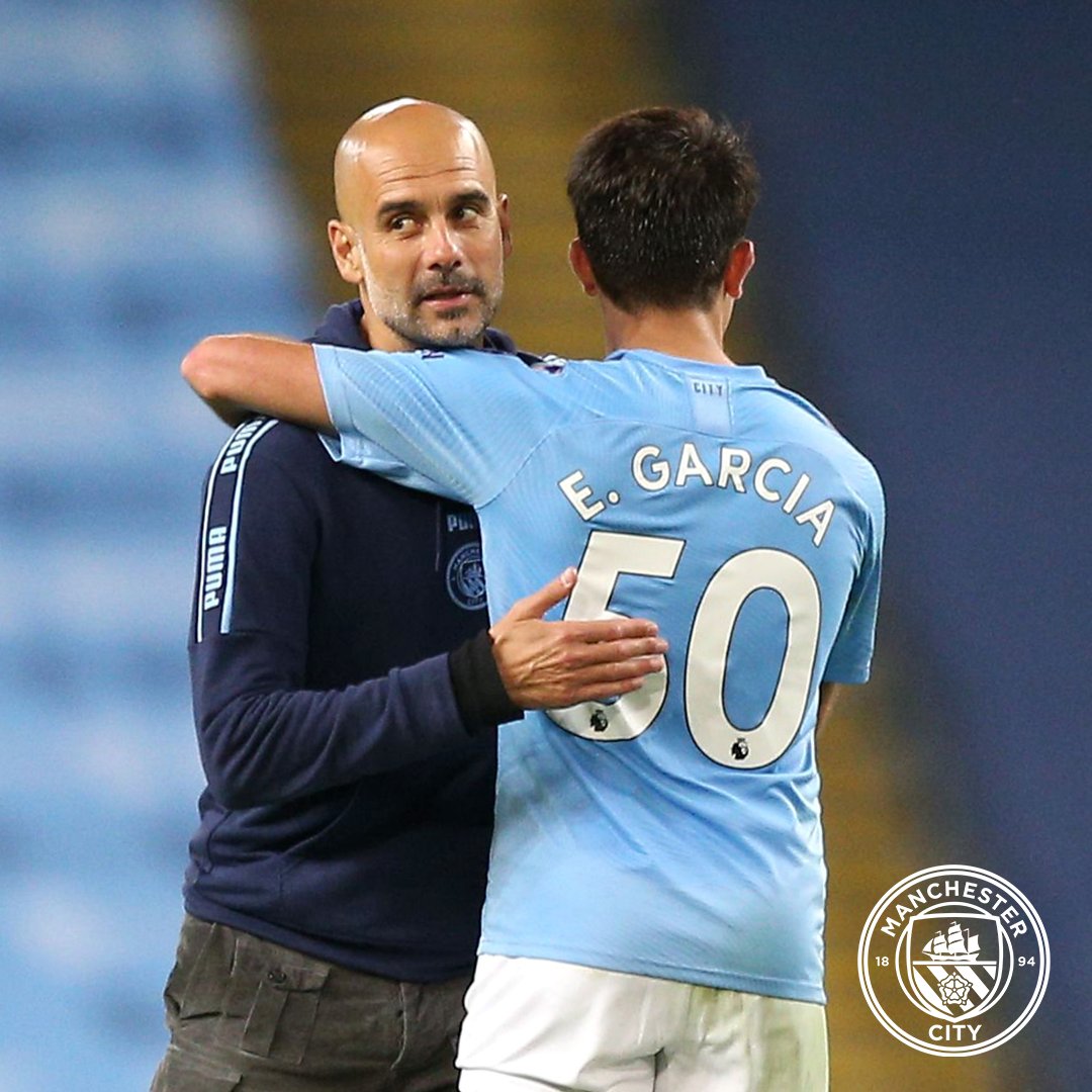 ManCity's tweet photo. PEP 💬 I’m so delighted. Congratulations to the team for beating the champions. 

To beat them four zero, the chances we create, the way we defend… It’s three more points to help us. 

🔵 #ManCity https://t.co/aqMPsVi6kI