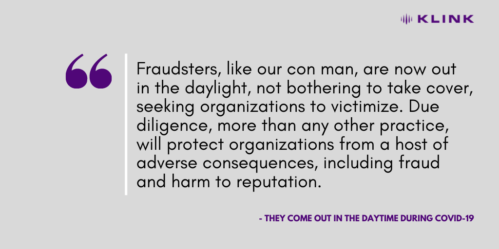 New Blog Post: They Come Out in the Daytime During Covid-19 buff.ly/2C0ifSN #DueDiligence #COVID19 #Fraud