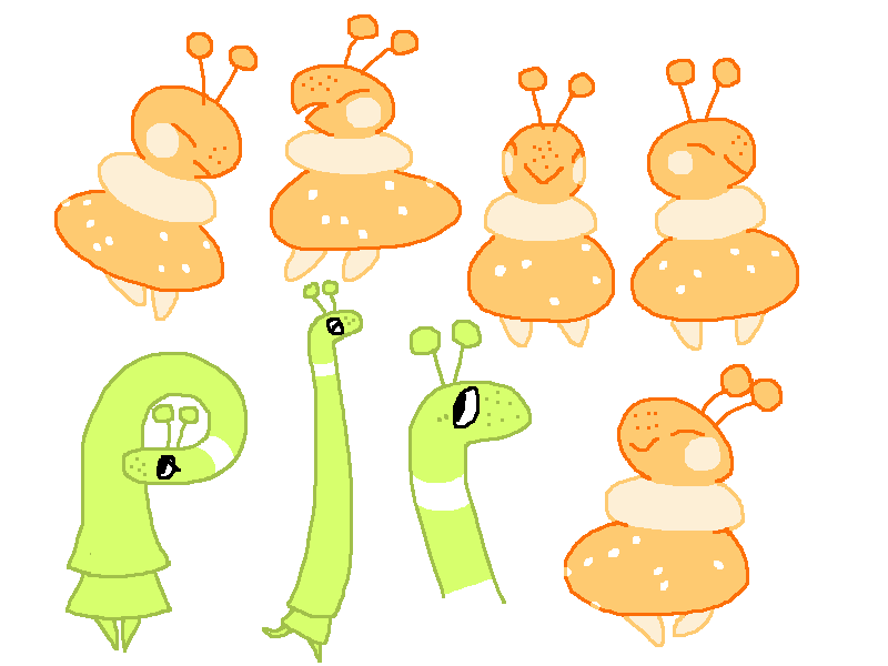 maybe I will change the red critter to pink, main characters always seem to be red
#creaturedesign
#mossworm 