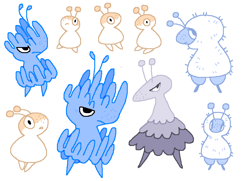 maybe I will change the red critter to pink, main characters always seem to be red
#creaturedesign
#mossworm 