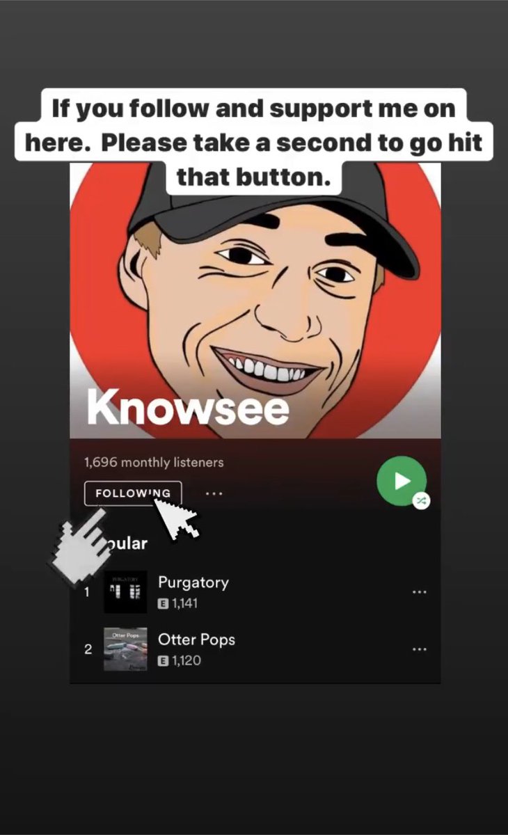 knowsee90's tweet photo. Please take a second to go hit that button 🙏 New music next friday 
#NewMusic #newartist #Spotify #SPOTIFYPLAYLIST #knowsee https://t.co/9G8Z7ijpAb