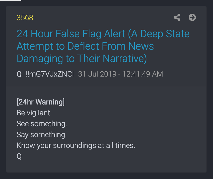 PatriotBones's tweet photo. Q told us the narrative was going to shift to impeach AG BARR. 
#QAnon #QArmy #Epsteinisntdead #MAGA
Check the date: (and re read drops from July &amp; Aug 2019)

Could be prepping us for AUG 1 DECLAS https://t.co/6nvA1bwnL3