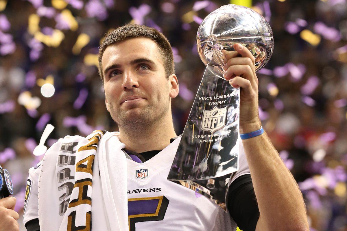 NFLonCBS's tweet photo. Was Joe Flacco’s playoff career more elite than we realize?

-More Wins (10) than Brees (8)
-Better Win% (.667) than Peyton (.519)
-More Pass TD (25) than Aikman (23)
-Better QB Rate (88.6) than Steve Young (85.8)
-More YPA (7.2) than Brady (7.0)
-Fewer INT (10) than Rodgers (12) https://t.co/MonmD9atQW