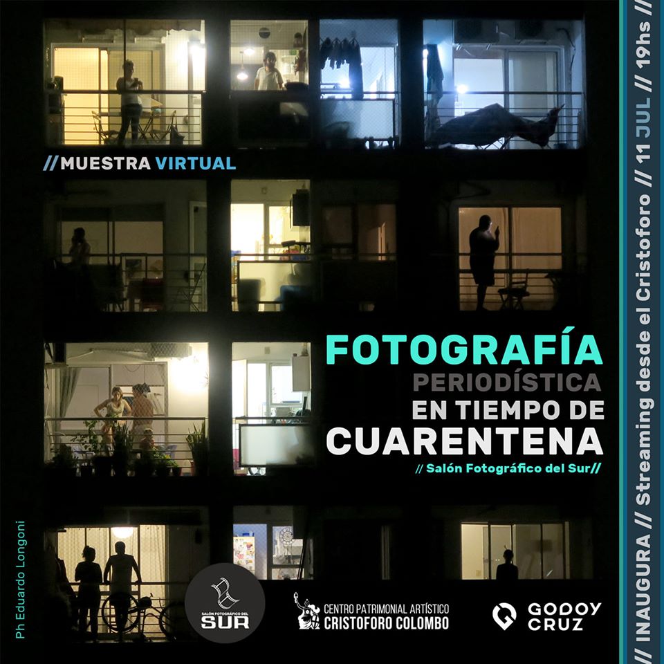 MuniGodoyCruz's tweet photo. 📸 La muestra "Fotografía periodística en tiempo de cuarentena" se expone en el Cristoforo Colombo. El 11 de julio (19:00), la podés ver en el facebook del Salón Fotográfico del Sur y el de Patrimonio y Arte de Godoy Cruz. Más info ➡️ https://t.co/xzwOBdxsIS #ArteGC https://t.co/sO0LHYObd1