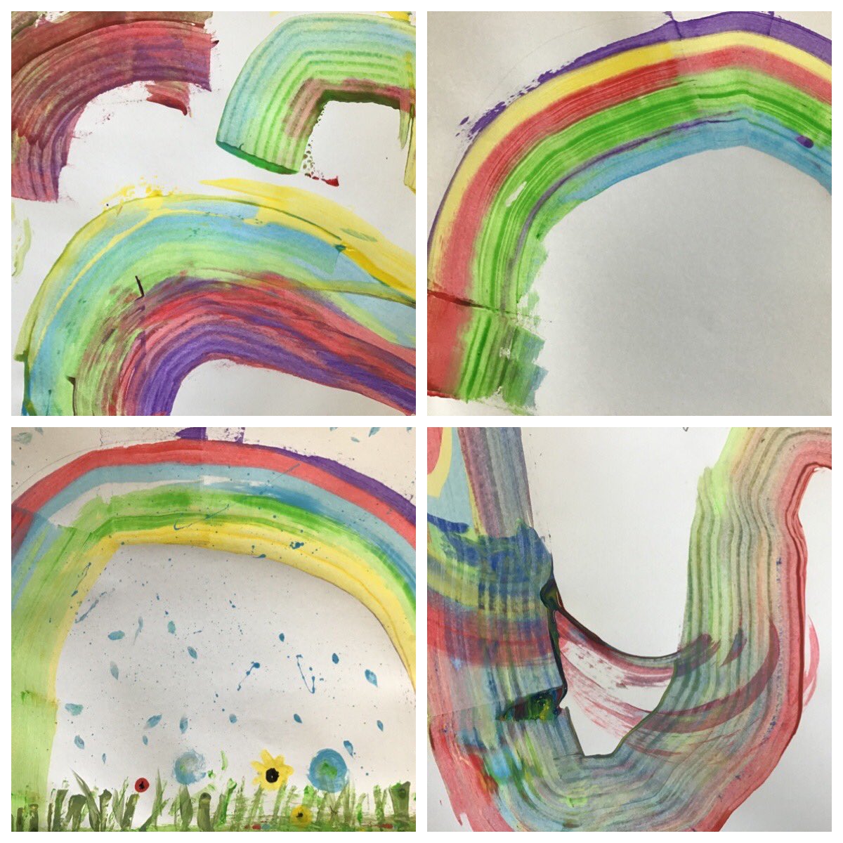 BealeLB's tweet photo. @Phip_Primary Somewhere over the rainbow .....🎤🎼 Purple Bubble made these lovely pictures by dragging blobs of paint across the page with a piece of stiff card . I love how J enhanced hers by doodling with a marker over the top when dry . It’s good to experiment ! https://t.co/TKzVR3Pbu0