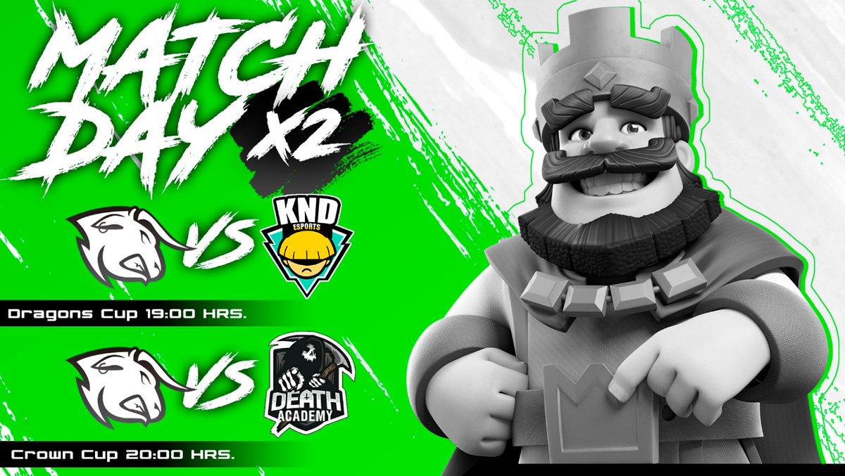 #CR • ¡MATCHDAY!

Hoy se nos viene una doble jornada, carga de muy buenas sensaciones frente a grandes rivales 🐂

⏰| 19.00 HRS
🆚| <a href="/SportsKnd/">KND Esports</a> 
🏆| <a href="/MasterCup_1/">Master Cup #QuedateEnCasa</a> - Dragons Cup

⏰| 20.00 HRS
🆚| <a href="/death_academy/">Death Gaming Academy</a> 
🏆| @ClashCrs - CRS - Crown Cup

#GoBulls🐂