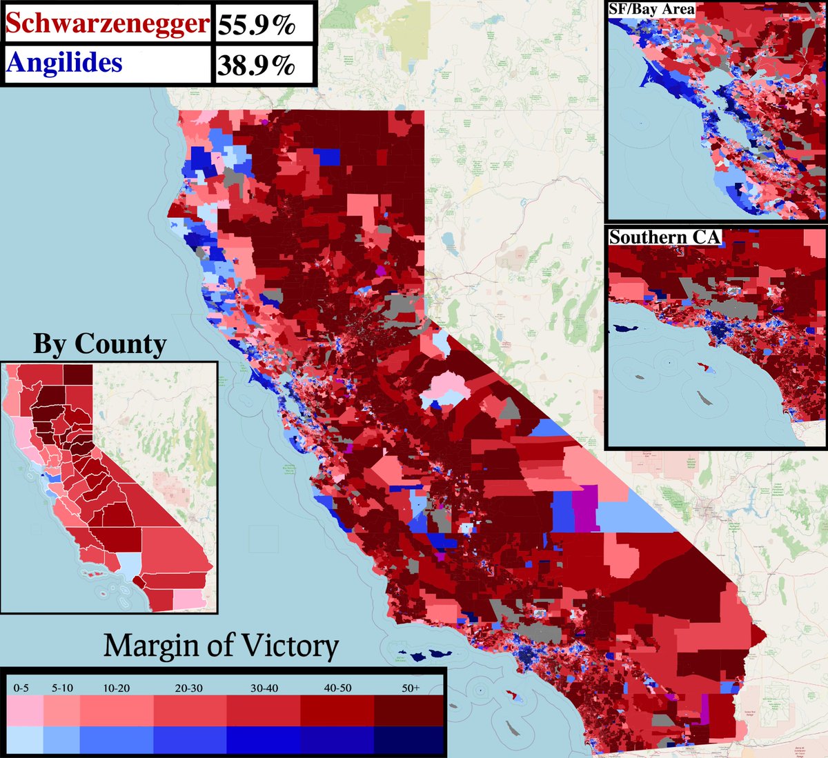 krazgreinetz's tweet image. Arnold Schwarzenegger’s blowout win as a Republican in California in the 2006 Gubernatorial Race.