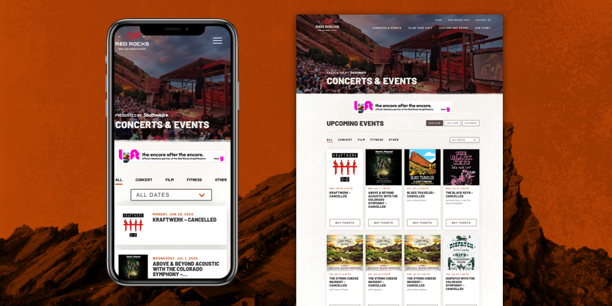 RedRocksCO's tweet photo. We're excited to share our brand new website and app with you, #FansofRR!
Some of what you'll enjoy:
- Exclusive concert footage, interviews and performances including our new Trail Mix performance series
- Expanded pages on RR history, planning your visit, and more! https://t.co/CerlScIfe5