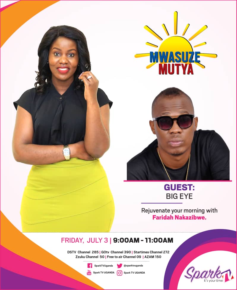 sparktvuganda's tweet photo. Be sure to catch Singer Big Eye on our #PersonalityFriday at 9:00 am. #MwasuzeMutya. Don't miss the singer's story https://t.co/Mrjm7F77DV