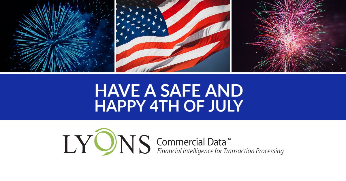 lyonsdata's tweet photo. Happy #4thofJuly from Lyons Commercial Data. Learn about our innovative #fraud and #compliance tools for business.  https://t.co/WBm6Q2u9g6 https://t.co/1ElYubpDgO