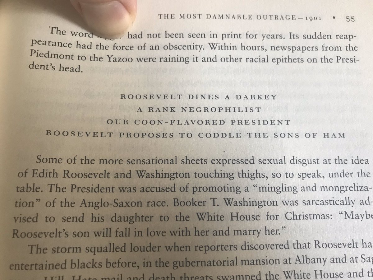 ...Here’s how Edmund Morris describes the reaction, in “Theodore Rex” (I’m covering the n-word)...
