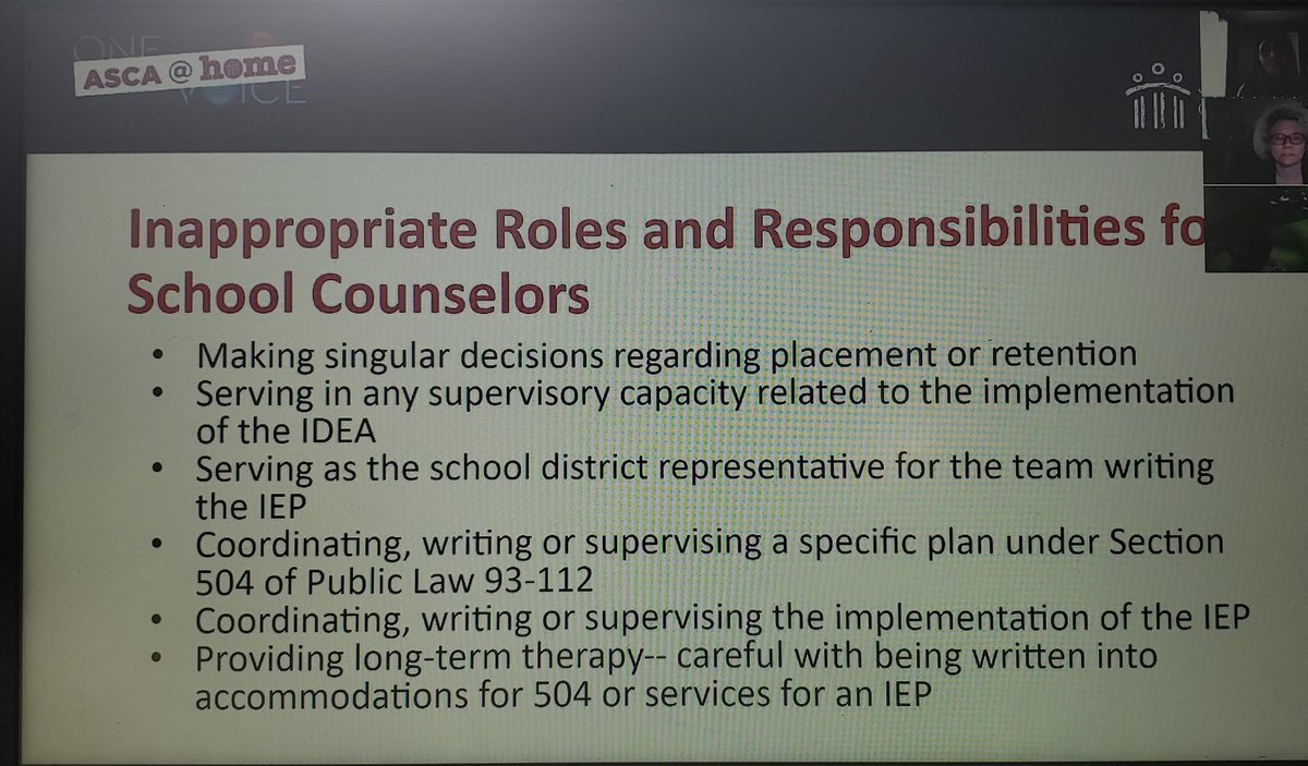 SC should NOT be written into an IEP 🤔 Good to know #ASCAatHome #ASCA2020