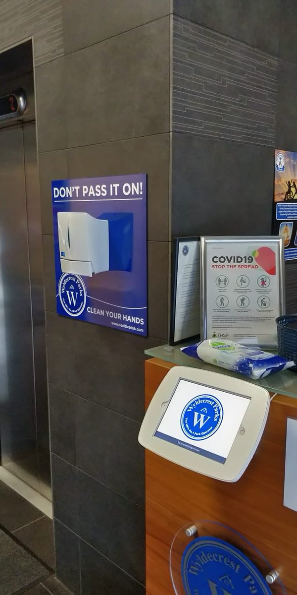 sanitizeduk's tweet photo. Branded dispensers for Wyldecrest Parks reception area they look fantastic please email or inbox for you requirements darren@sanitizeduk.com #staysafe #theoriginal￼￼ @alfiebest33 https://t.co/sbKQMIVIGJ