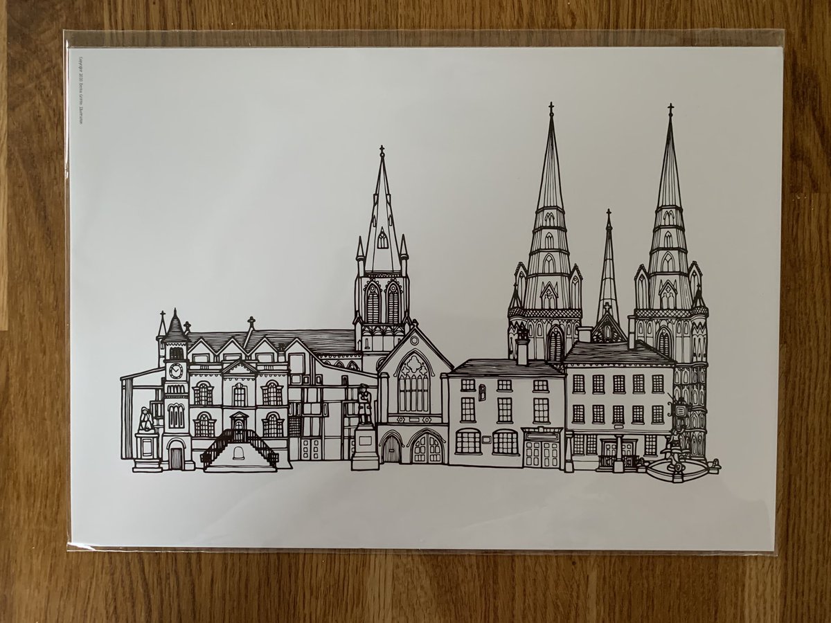 vesper161's tweet photo. Lovely gift from my talented friend @BeckaGriffin Thanks so much x #Lichfield #skyline #lovegettingpost #mademyday https://t.co/UdSkkg1WvX