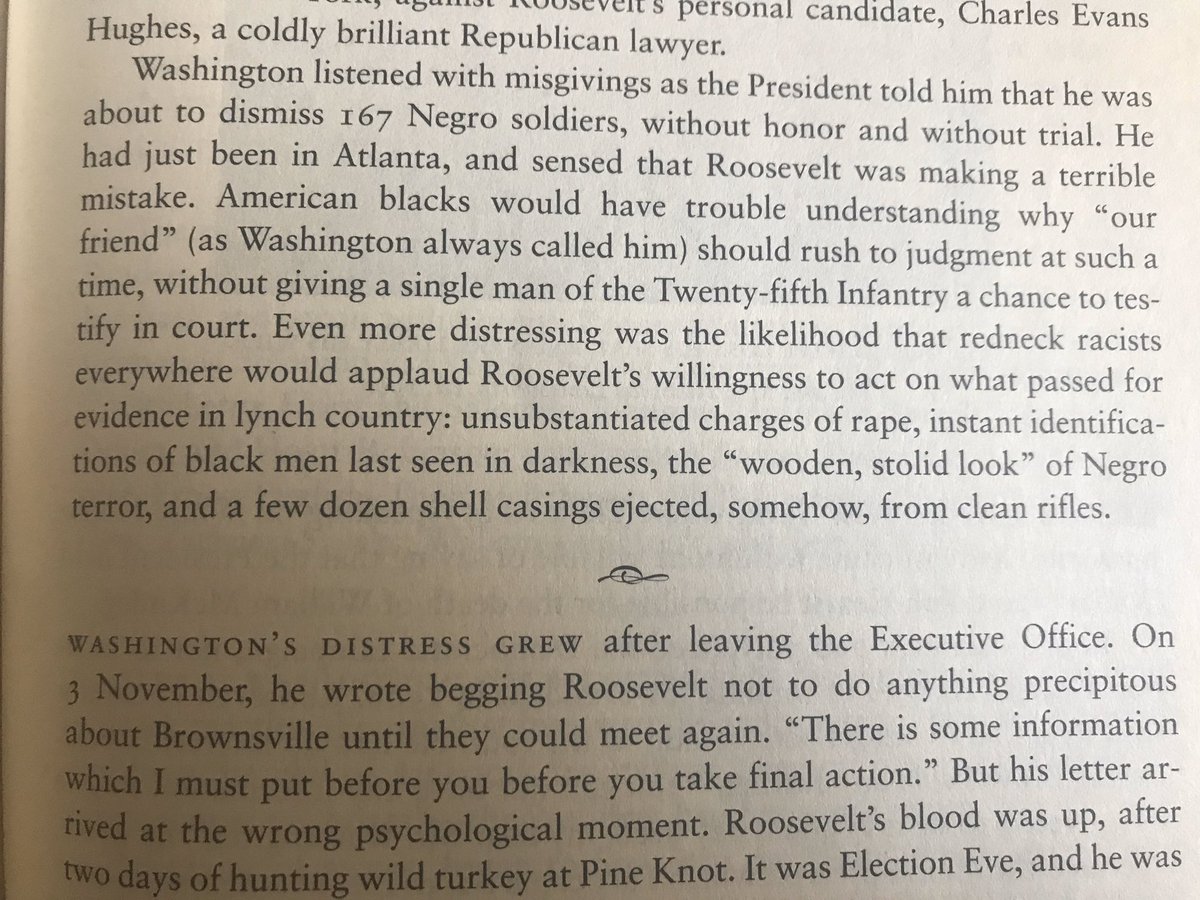...Booker T. Washington recognized how much damage TR did to his relationship with Blacks (from “Theodore Rex”...