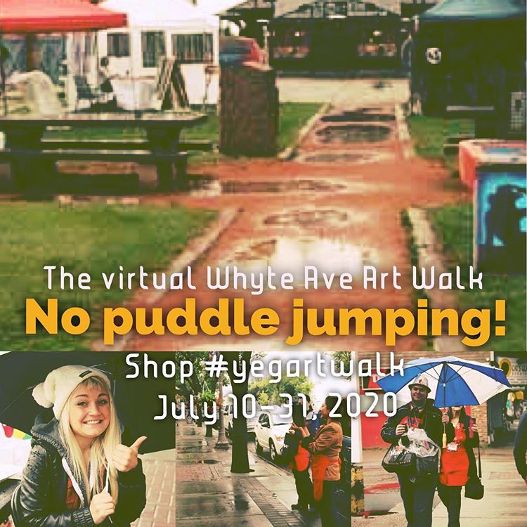 Rainy weather won't stop the Whyte Avenue Art Walk this year! Whether it's rain or shine, art will be displayed among participating <a href="/oldstrathcona/">Old Strathcona - Inactive</a> businesses.

PLUS, virtual artwalks using the #yegartwalk hashtag. #yeg

10 ways to participate as an artist: art-walk.ca/2020/06/26/vir…