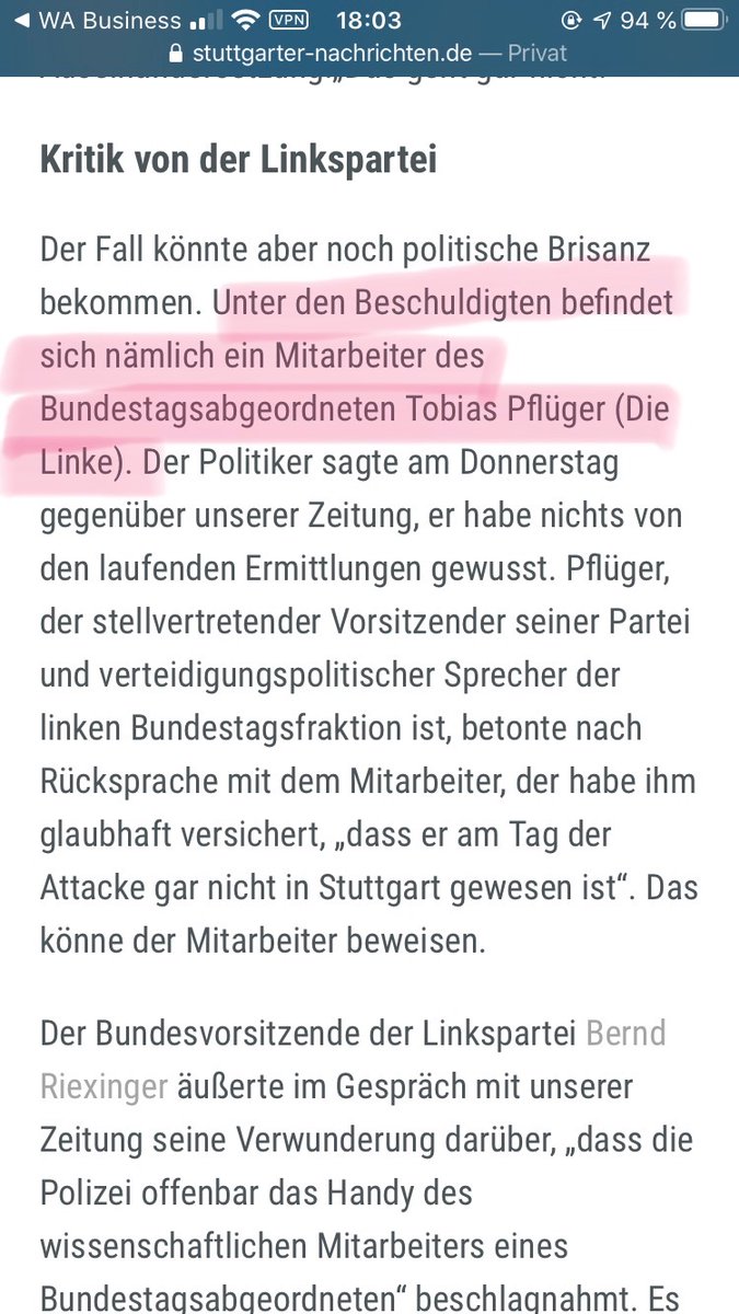 Liebe Wähler, 

das ist euer Volksvertreter <a href="/tpflueger/">Tobias Pflüger</a>/<a href="/dieLinke/">Die Linke</a>.

Diesen Tweet über »rechte Netzwerke«bringt er, nachdem heute morgen um 6:00 Uhr die Polizei im Zuge der #Linksextremisten–#Razzia bei einem seiner #Mitarbeiter vor der Türe stand.

#SolidaritätmitAndreasZiegler