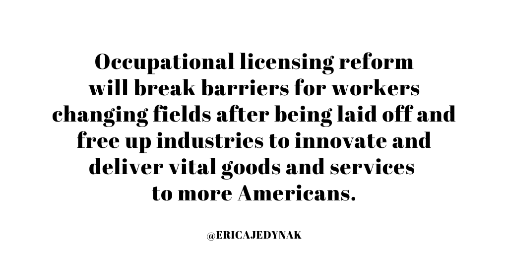 EricaJedynak's tweet photo. #LetAmericaWork #Licensing #WorkMatters https://t.co/zLJ3RjYuOr