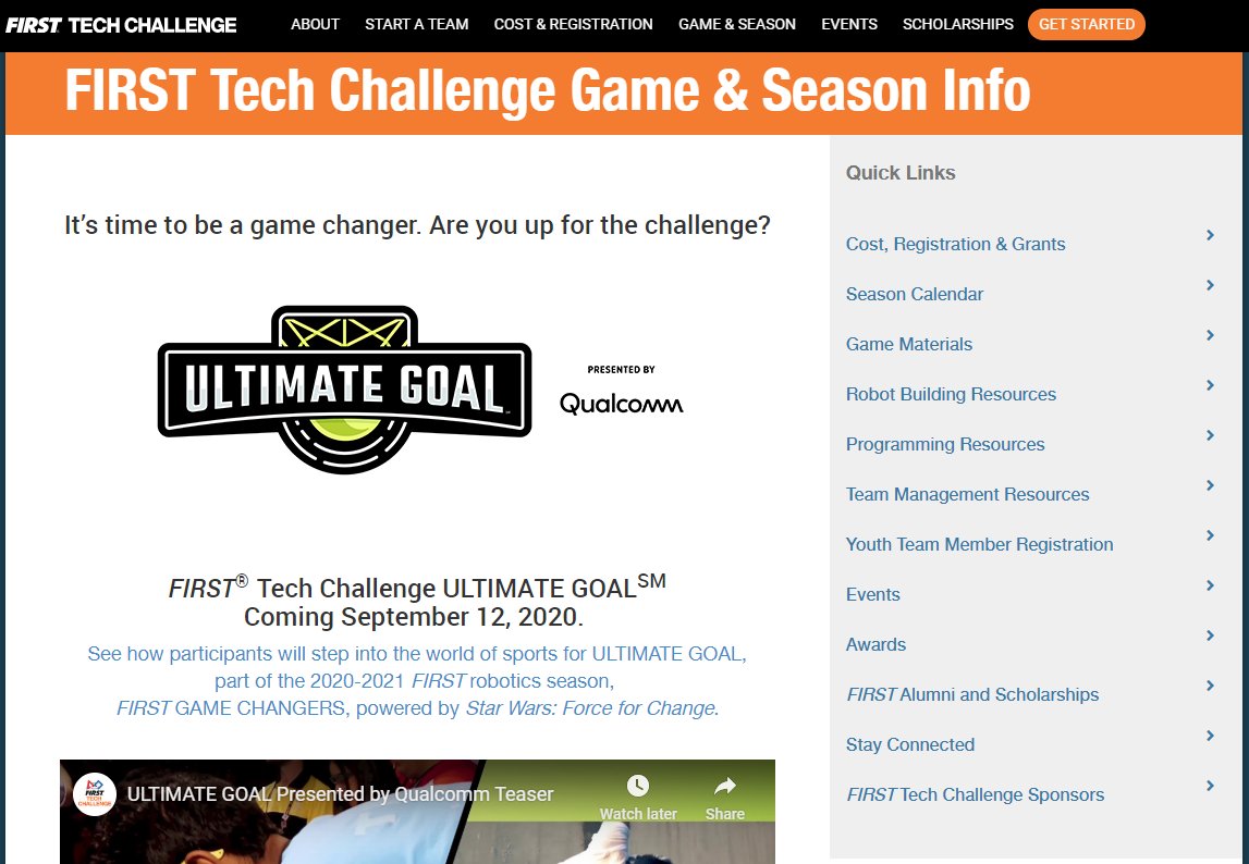 #TipsforTeams Our Game and Season page on our website is a perfect hub, you can get almost anywhere you need to on our website from here: firstinspires.org/robotics/ftc/g…

Bookmark it!
