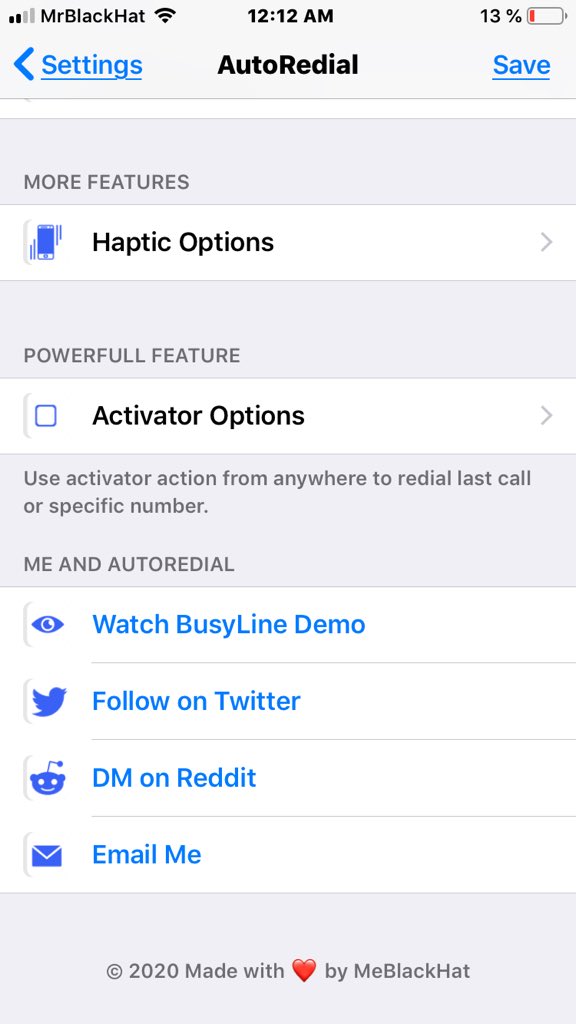 Mr_BlackHat_7's tweet photo. Stay tuned AutoRedial 0.7.5 update is coming soon.... With activator support and much more @TwickdRepo
#AutoRedial #iOSTweak https://t.co/iNfUOvjGjs