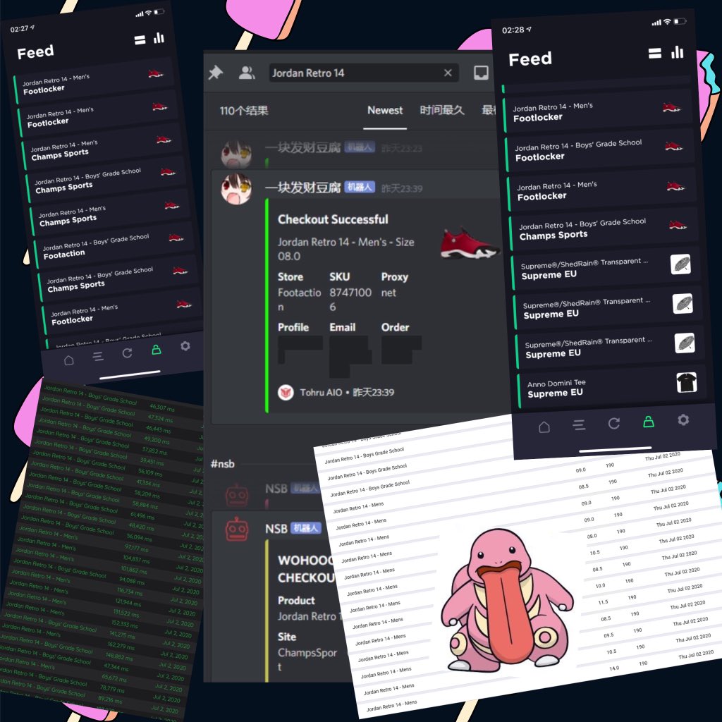 100+chekoots
下次希望sup也能买100+
BOT:@cyberaiosuccess <a href="/Cybersole/">Cybersole</a> 
<a href="/TohruAIO/">Tohru</a> <a href="/theKickStation/">theKickStation</a> @NSB_Bot 
GROUP：@GloryNotify <a href="/SkrNotify/">SkrNotify</a> 
PROXY：<a href="/TTproxy/">T- proxy</a> <a href="/TheResiGame/">RESIGAME</a> <a href="/KilluaProxy/">KILLUA_PROXY</a> <a href="/21Proxies/">21 Proxies</a> <a href="/psychoproxies/">PsychoProxies</a>

F&amp;F @AnMuXi_XiP 比起amx里的哥哥都是一百件幻影，我还是差一点