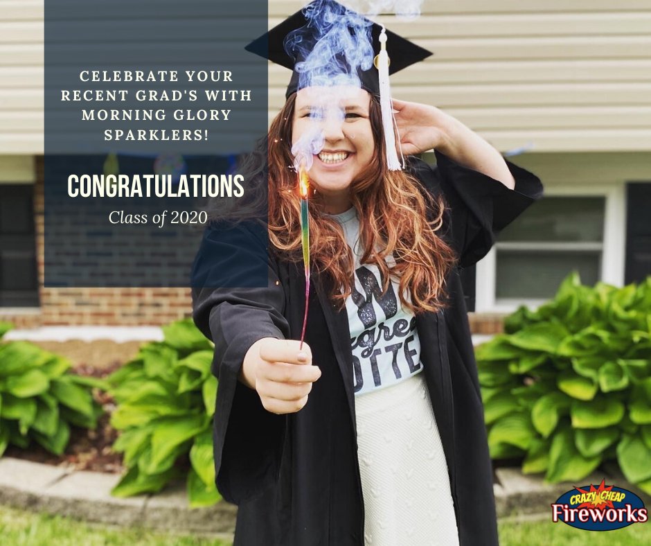CrazyCheapFrWrk's tweet photo. Congratulations Class of 2020! #Sparklers #ShopLocal https://t.co/5Hbe4ZXs5J