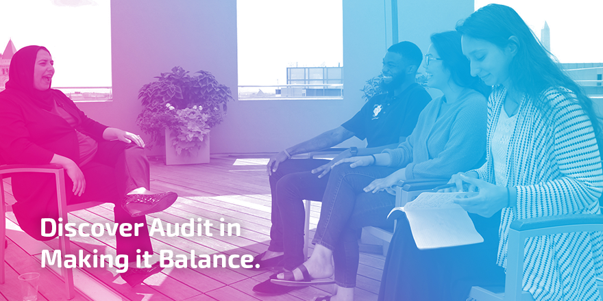 TheCAQ's tweet photo. When you share your story, you help pave the way for the next generation of auditors and accountants. See how professionals at places like @PwCUS, @KPMG, @LiveNation, and more tell their story with #MakingItBalance: https://t.co/CwMWeu5r1H https://t.co/BL9fDTrjE9