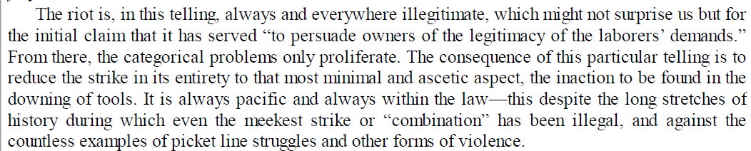 Safe to say, Clover doesn't find Gilje's definition of a riot convincing: