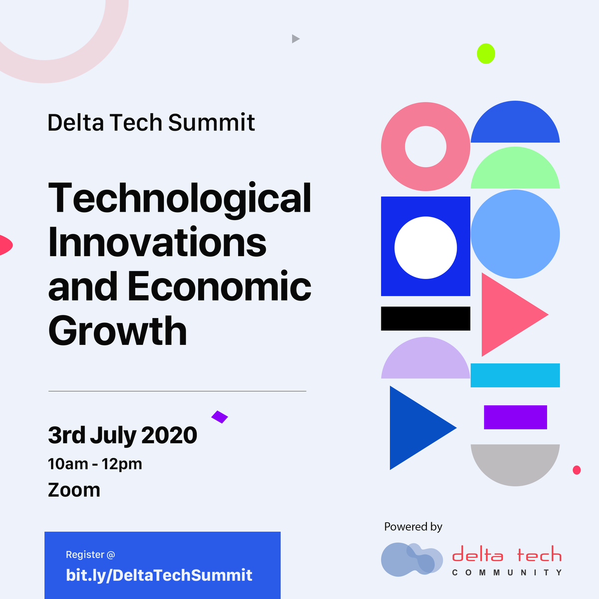 DeltaTechComm's tweet image. Join us tomorrow, Friday 3rd July 2020 from 10am - 12pm for DELTA TECH SUMMIT, themed: &quot;Technological Innovations And Economic Growth&quot;. The Summit will be happening live on Zoom, and everyone is welcome to attend. Visit bit.ly/DeltaTechSummit to RSVP.

#DeltaTechSummit 💪🔥