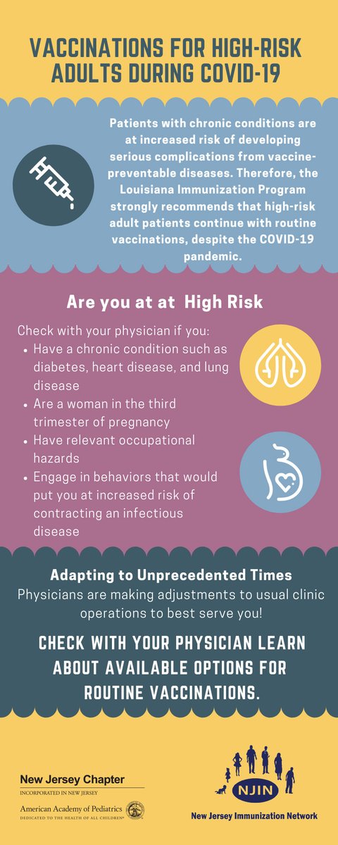 njpni_'s tweet photo. Vaccinations for High-Risk Adults During Covid-19
#neurosurgery #pediatrics #pediatricneurosurgery #vaccines #Covid19 #handhygiene #AAP #immunizations #NJIN #pediatrician #neurology #staysafe https://t.co/40vSwFNPdf
