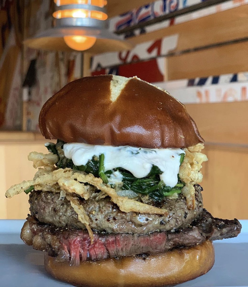SocialeChi's tweet photo. STEAKHOUSE STACKER: Perfection on a bun. To be featured as a special alongside our new menu items. Come check out the new look of Sociale cuisine! Serving now through Sunday, July 5 ‘20.

#GoodEatsGroup #SocialeChicago #Special #SouthLoop #Chicago https://t.co/PoJH7mHgGv