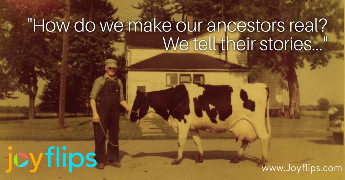 JoyFLIPS's tweet photo. You can tell your kids about your ancestors and you can show them photos - but with Joyflips, you can record your stories in your own voice, saved with your photos for generations to come. And it's all free. https://t.co/bidXlHOBi7 https://t.co/pGoctXLO1Z