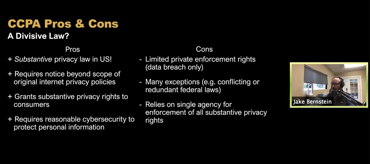 History is happening now with the CCPA, the first #privacy  law of its kind. Former Assistant Attorney General <a href="/JakeBernsteinWA/">Jake Bernstein</a> gives the latest breakdown on the California Consumer Privacy Act #NIS2020