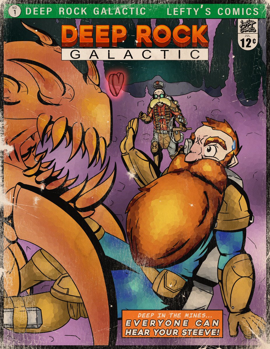 LeftysComics's tweet photo. Anyone up for Deep Rock Galactic? 
@GhostShip_Games @JoinDeepRock 
#comics #cover #drawing #DRG #DeepRockGalactic #digitalart https://t.co/ec8AwaB5uR