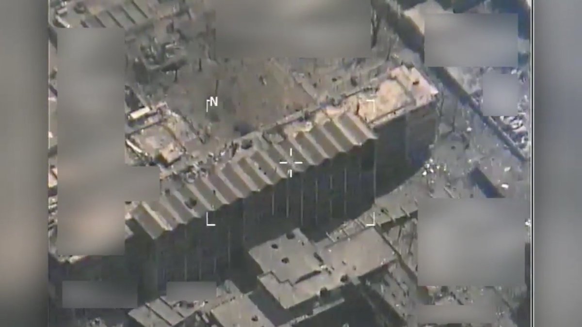 Al-Jamuri Hospital is seven stories tall.There were actually 100 snipers with over 300 human shields.But the Iraqis took the hospital, killing all the terrorists and freeing all the hostages unharmed.ISF = Iraqi Security Forces.