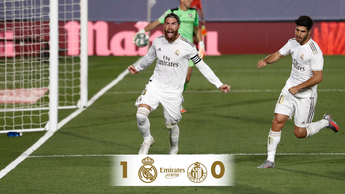 🏁 FP: <a href="/realmadrid/">Real Madrid C.F.</a> 1-0 <a href="/GetafeCF/">Getafe C.F.</a> 
⚽ <a href="/SergioRamos/">Sergio Ramos</a> 79' (p)
#Emirates | #RMLiga