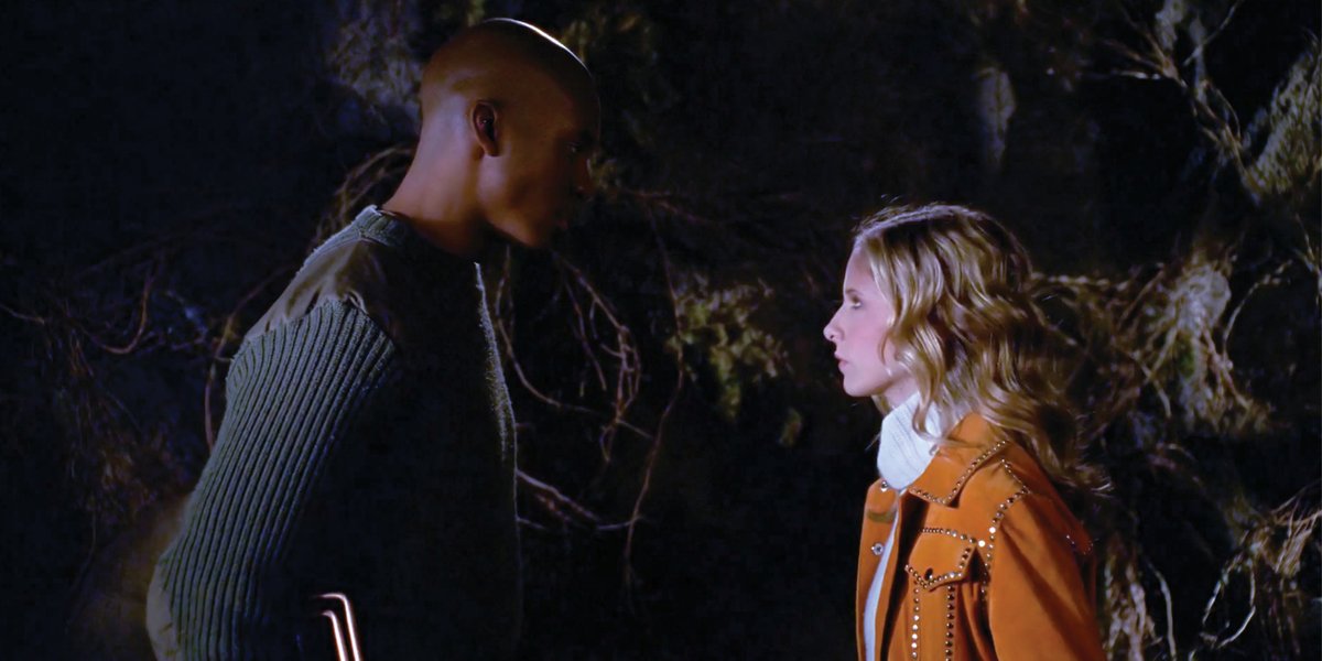 Always_Buffy's tweet photo. Forrest: “Why don’t you get the hell out of here before I--”
Buffy: “Touch me, and you’ll find out what Slayer strength is like.”
4.20

#BtVS #Buffy #BuffyQuotes #BuffyTheVampireSlayer #AlwaysBuffy #BuffyVerse #YokoFactor https://t.co/BqhfDxhnjK