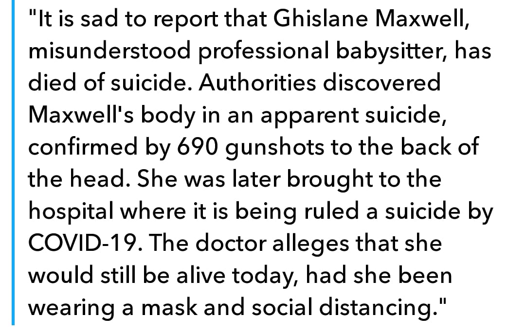 JakeSchoen1's tweet photo. #ghislanemaxwell #GhislaneDidNotKillHerself #epstein #arrest #mask #pedowood #ClintonBodyCount #FRAZZLEDRIP https://t.co/L7jmGjiMn8