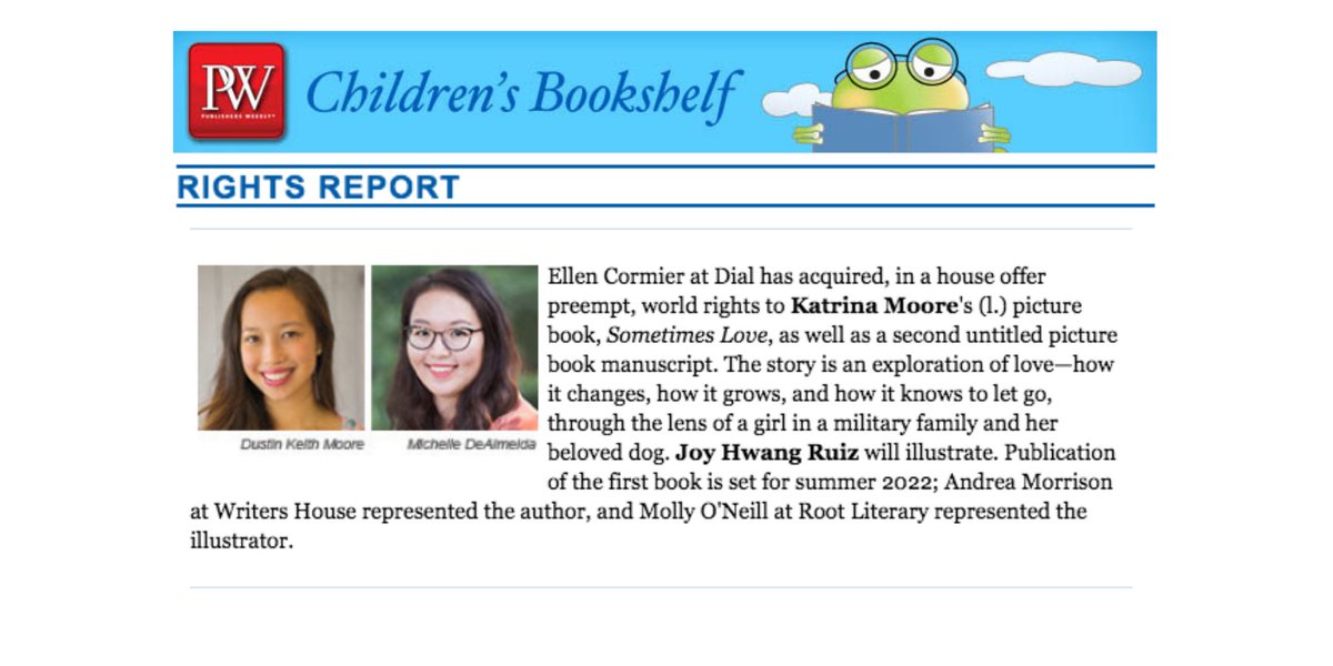 🌟So happy to publish SOMETIMES LOVE w/terrific team at Dial/@penguinkids @ellencormier @lil_design, incredible illustrator, @momisdrawing, & amazing agent, @AndreaAgency 🌟 It’s about love—how it starts, how it grows, how it’s shaped by time, change, distance.❤️🐕 Summer ’22!✨