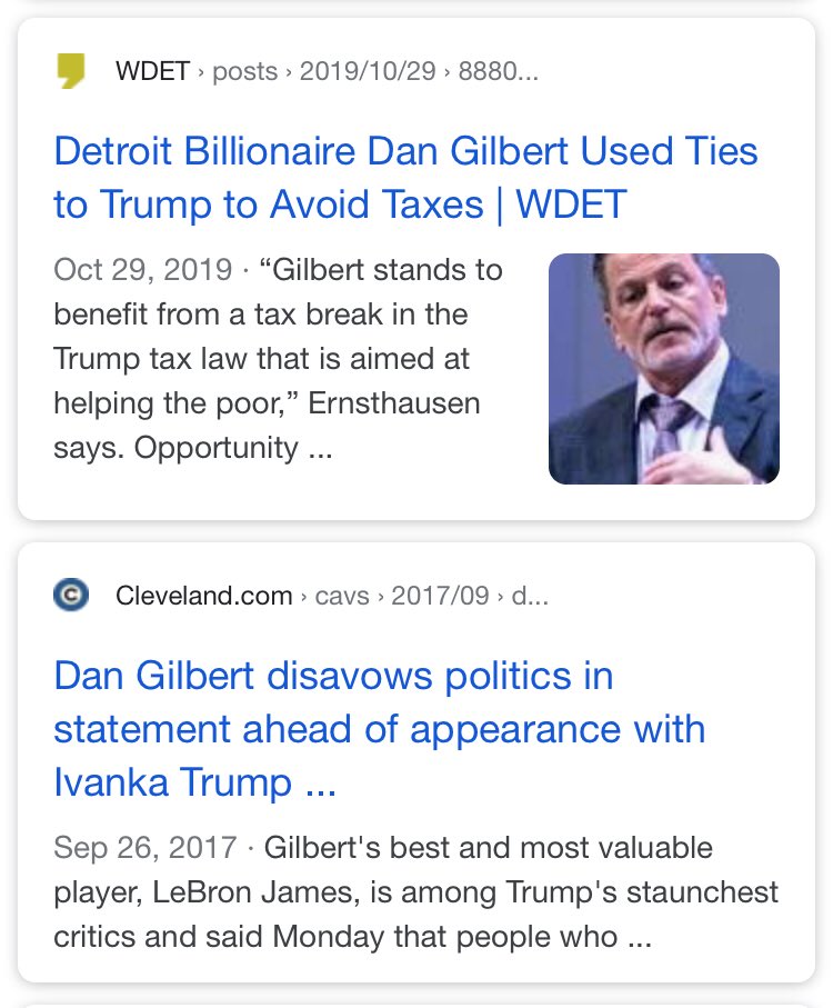 28/ DAN GILBERTBusinessman - QUICKEN LOANS & sports orgs including “100 Thieves”Press repeatedly attacks him, POTUS calls him “a great friend” but he did an appearance with Ivanka & “disavowed politics”