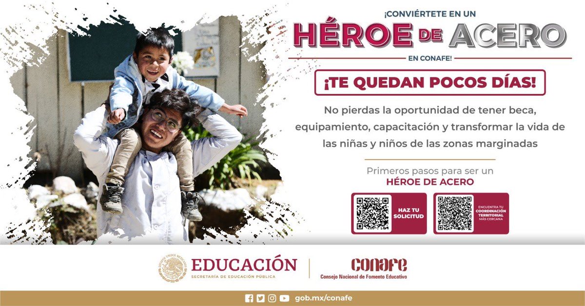AlfonsoAngelVa2's tweet photo. El @CONAFE_mx en coordinación con la regiduría de educación, con el fin de eficientar los servicios educativos da inicio a la campaña HÉROES DE ACERO, que consiste en reclutar jóvenes que han culminado sus estudios universitarios, para prestar un servicio social durante un ciclo. https://t.co/RlNIKuUyCW