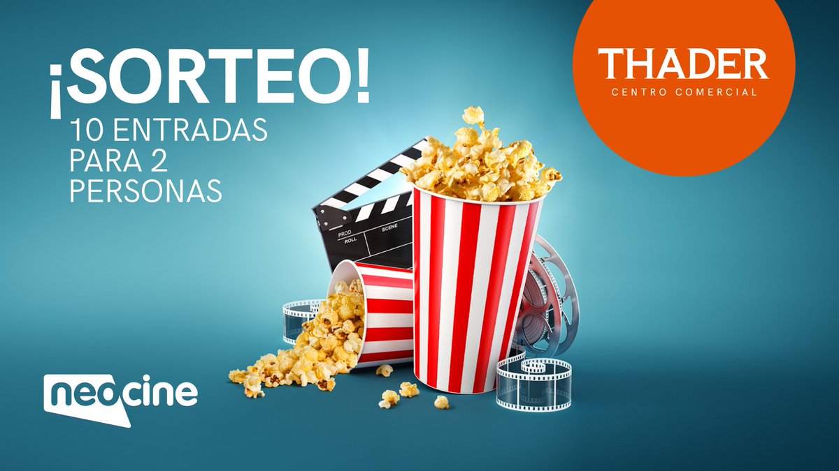 CCTHADER's tweet photo. 📣📣 ¡¡SORTEO!! 🎬🎁
¡Regalamos 10 ENTRADAS DOBLES para @CircuitoNeocine! Sigue estos pasos para participar:

1️⃣ Síguenos @CCTHADER🚶‍♂️🚶‍♀️
2️⃣ Haz RT de este tuit 🔁

📋 Bases: https://t.co/71Cqw8lwRz https://t.co/pEjUGLIEe1