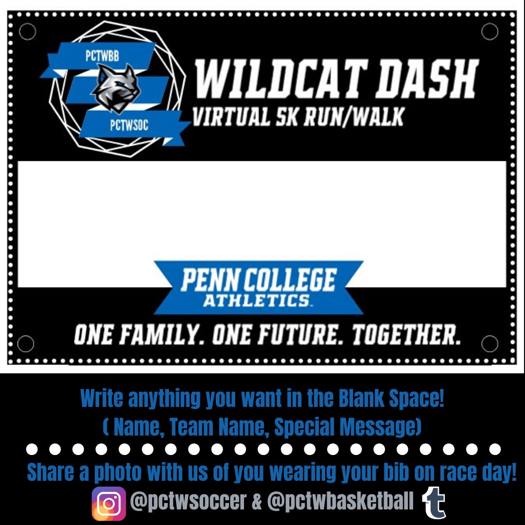 PCTWBasketball's tweet photo. On your mark, get set, DASH! 🐾We have officially kicked off our inaugural Wildcat Dash Virtual 5k walk/run event with @pctwsoccer! Get your running shoes on and get ready to go Wild with the Big Dogs. Link in bio to register! #WeWild😼 #virtual5k #wildcatdash🏀⚽️ https://t.co/VX9SSwZOgz