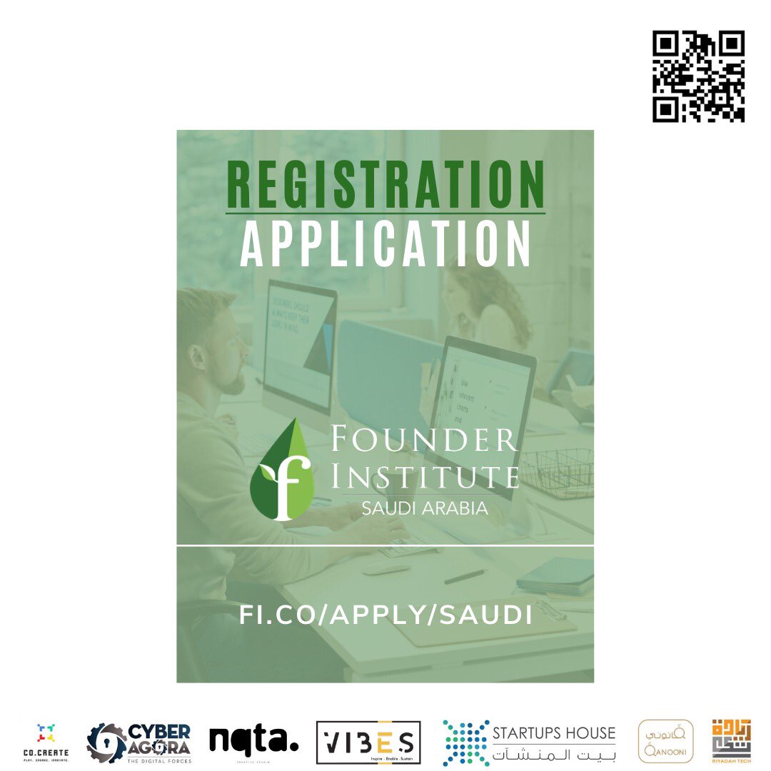 cyber_agora's tweet photo. We have partnered with Saudi’s top startup launch program @founding to help aspiring entrepreneurs launch great companies, and we’re pleased to announce that registration is now open!🤩
—
Learn more and apply at:
https://t.co/YFeFWVfg5J
—
#entrepreneur 
#founderinstitute https://t.co/gDFs7v0sRz