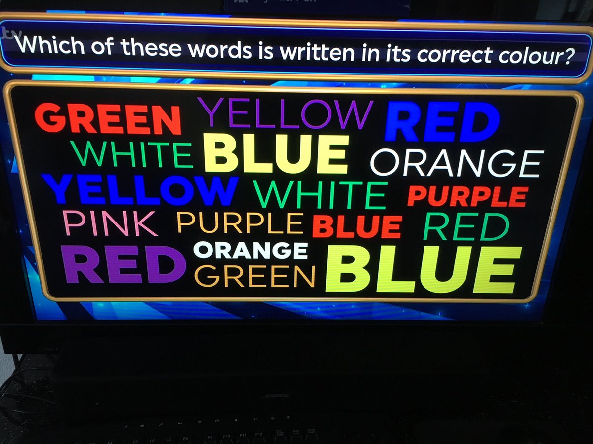 JoolsFox's tweet image. I haven’t a clue! Why do TV Quiz shows insist on throwing in questions like this? ⁦@ITV⁩ ⁦@colourblindorg⁩