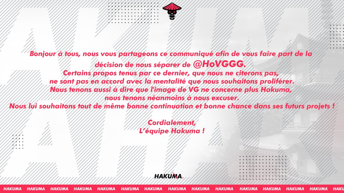 HakumaGG's tweet photo. Communiqué officiel. https://t.co/dvURnzWX63
