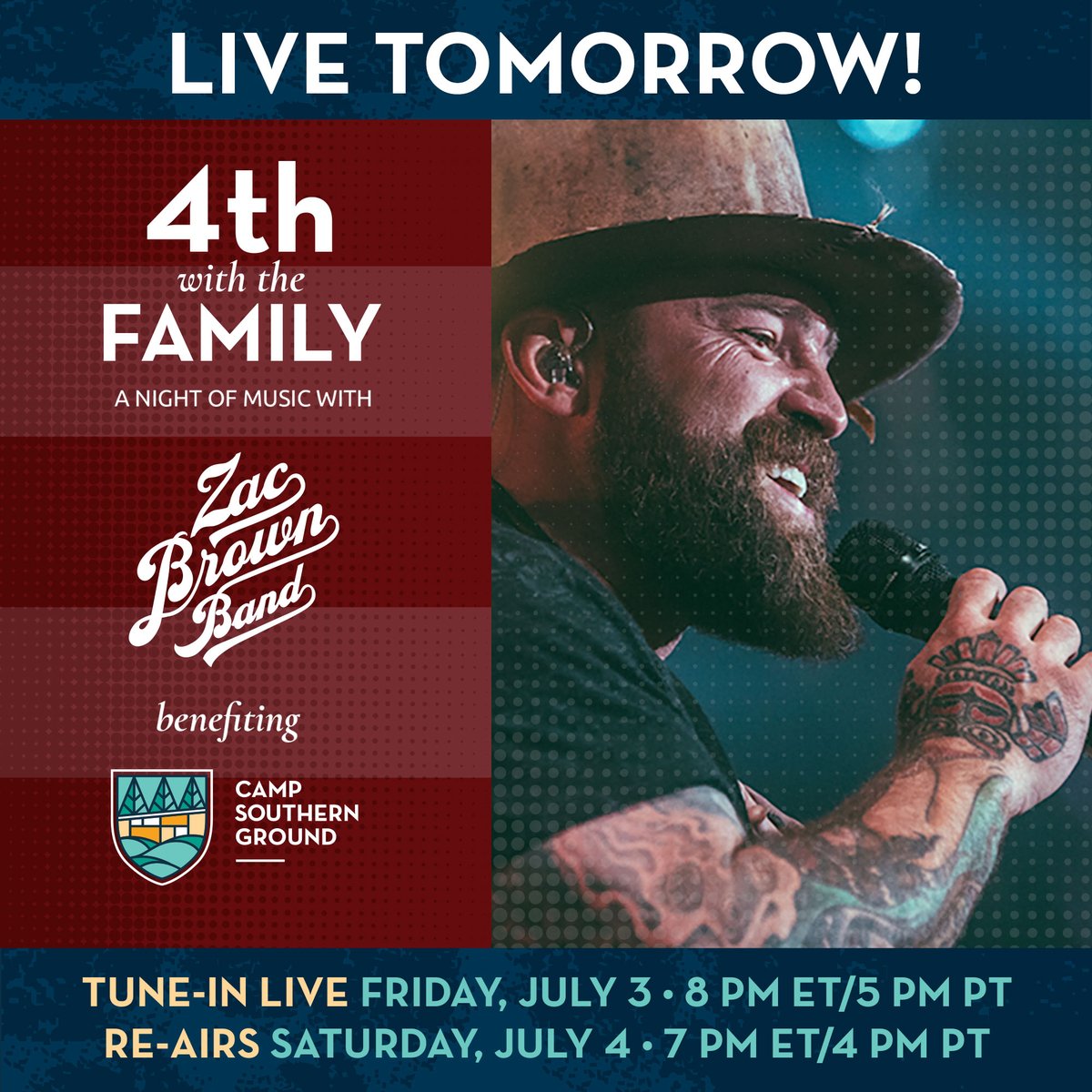 We love music, we love to spread love, and we love our nation’s heroes. Stay home tomorrow night and join us for a special LIVE performance supporting the mental health and wellbeing of our nation’s heroes through @campsoutherngrd!
RSVP here: https://t.co/itaKrEXK1g https://t.co/772qw3ijGV