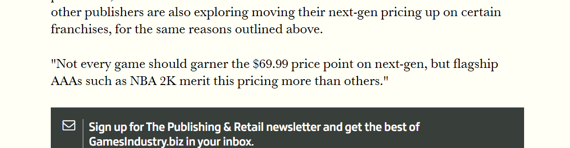 SpawnWaveMedia's tweet image. I can understand games with big budgets and high quality experiences being priced higher, but games like NBA and Fifa already make an obscene amount of money through their In-App Purchases. If anything they should be working to lower the cost of entry  gamesindustry.biz/articles/2020-…
