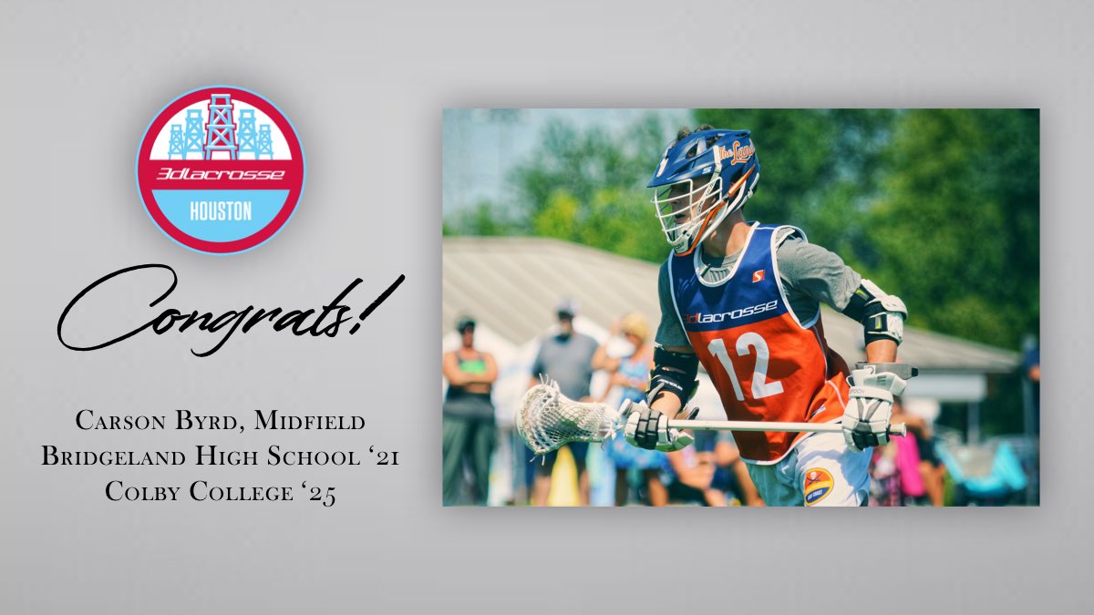 Congratulations to 3d Houston, 3d Texas, 3d Gulf Coast &amp; Bridgeland High School Midfielder Carson Byrd on his commitment to Colby College! #3dtexas #3dhouston #3don2 #3ddifference #3dfamily #congrats #gomules